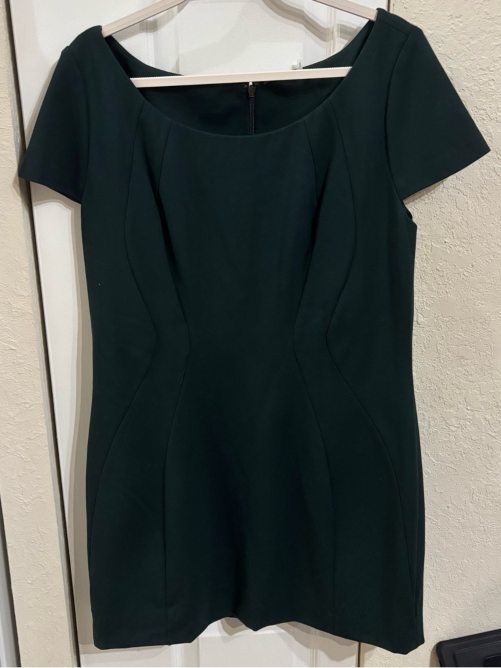 Elie Tahari Dark Green Short Sleeve Sheath Dress